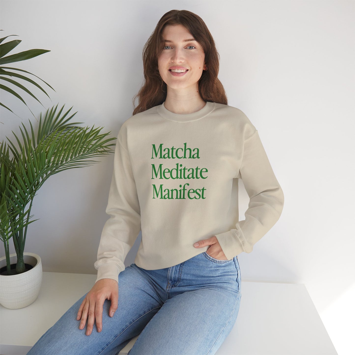 Matcha Meditate Manifest Crewneck
