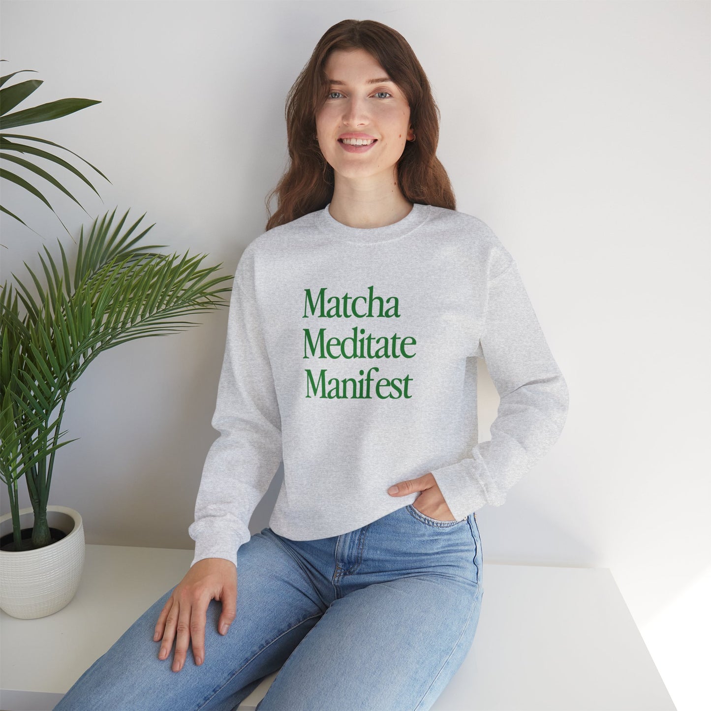 Matcha Meditate Manifest Crewneck