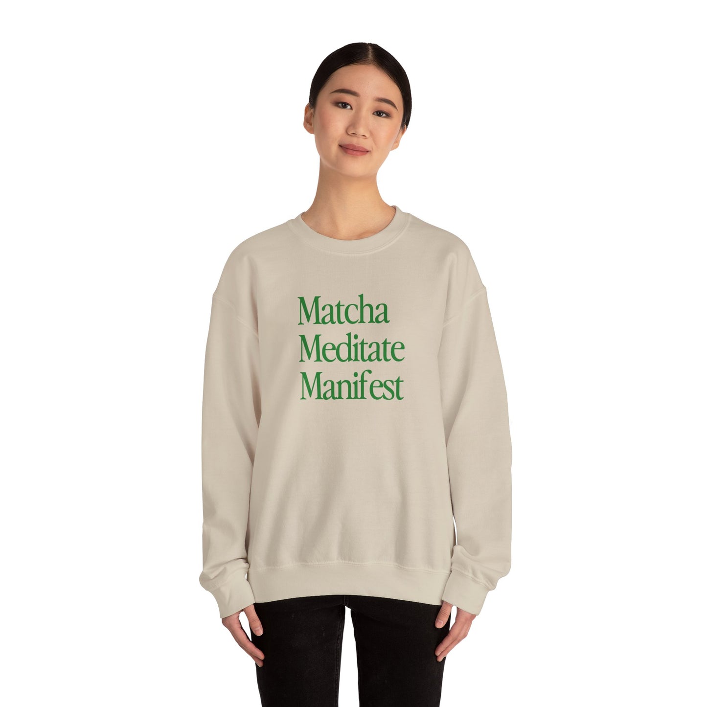 Matcha Meditate Manifest Crewneck