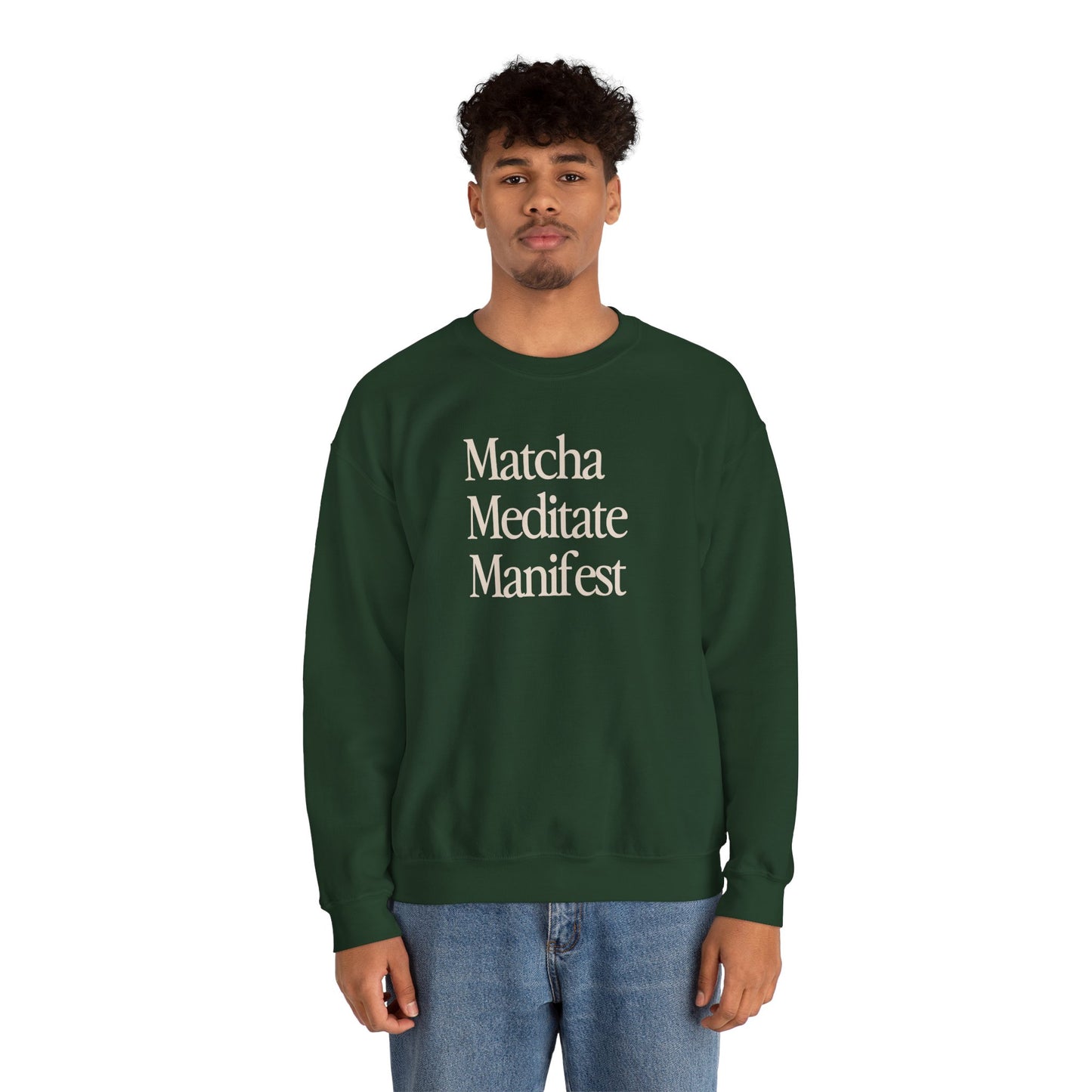 Matcha Meditate Manifest Crewneck