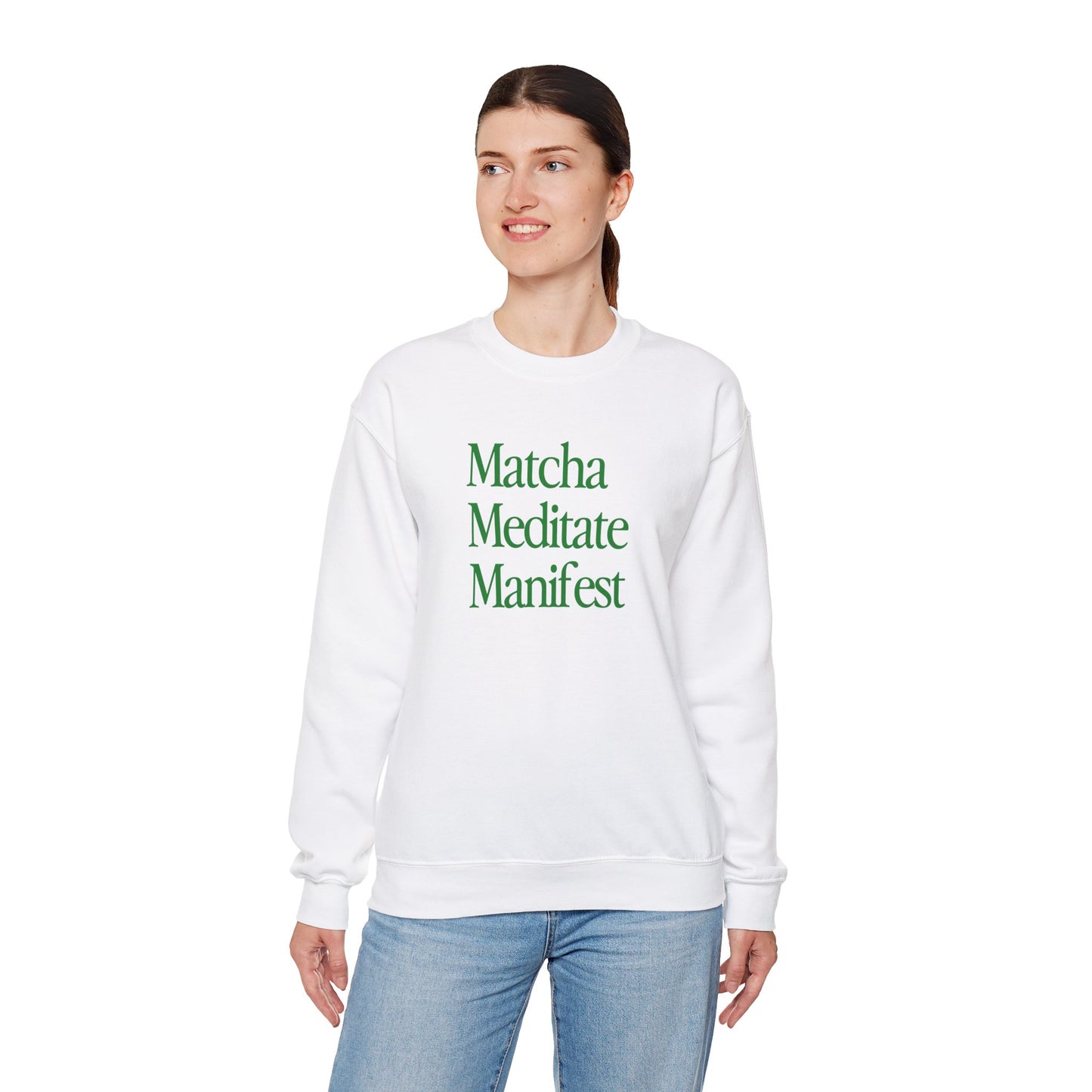 Matcha Meditate Manifest Crewneck