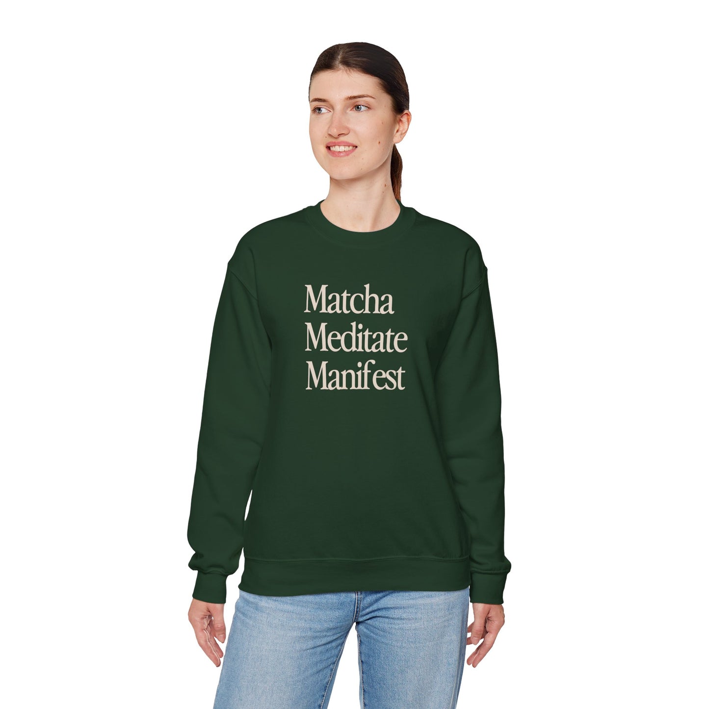 Matcha Meditate Manifest Crewneck